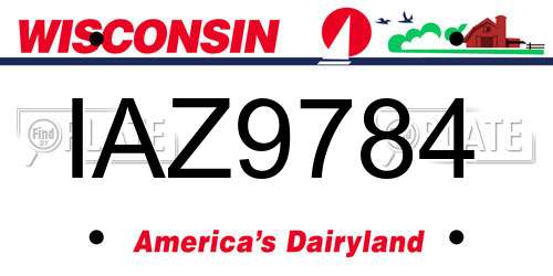 IAZ9784 Wisconsin License Plate