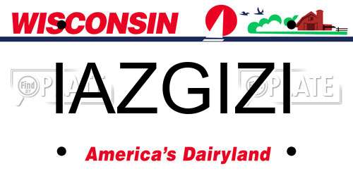 IAZGIZI Wisconsin License Plate