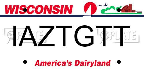 IAZTGTT Wisconsin License Plate