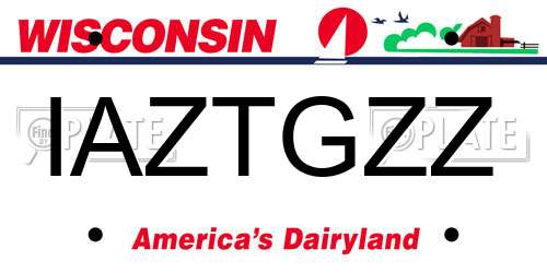 IAZTGZZ Wisconsin License Plate