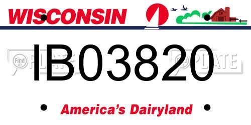 IB03820 Wisconsin License Plate