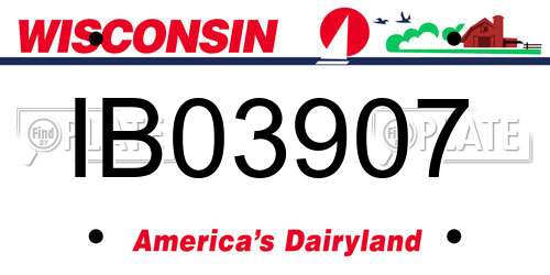 IB03907 Wisconsin License Plate