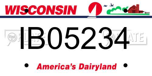 IB05234 Wisconsin License Plate