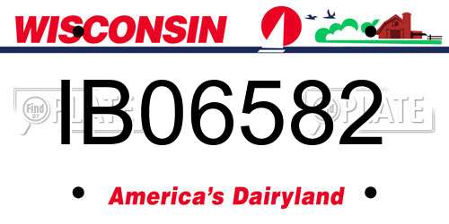 IB06582 Wisconsin License Plate
