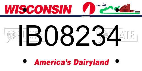 IB08234 Wisconsin License Plate