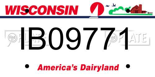 IB09771 Wisconsin License Plate