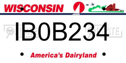 IB0B234 Wisconsin License Plate