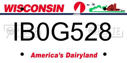 IB0G528 Wisconsin License Plate