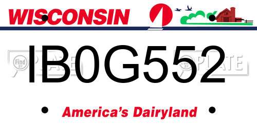 IB0G552 Wisconsin License Plate