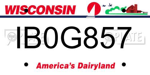 IB0G857 Wisconsin License Plate