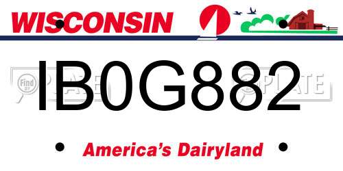 IB0G882 Wisconsin License Plate