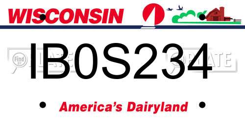 IB0S234 Wisconsin License Plate
