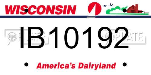 IB10192 Wisconsin License Plate