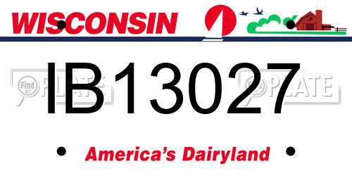 IB13027 Wisconsin License Plate