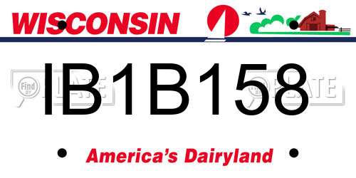 IB1B158 Wisconsin License Plate
