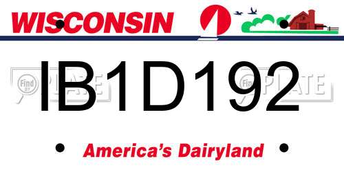 IB1D192 Wisconsin License Plate