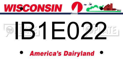 IB1E022 Wisconsin License Plate