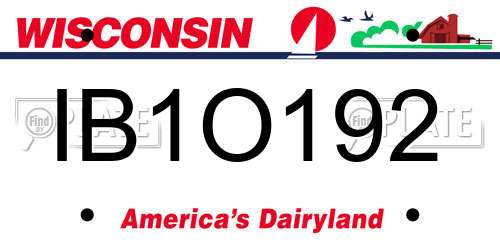 IB1O192 Wisconsin License Plate