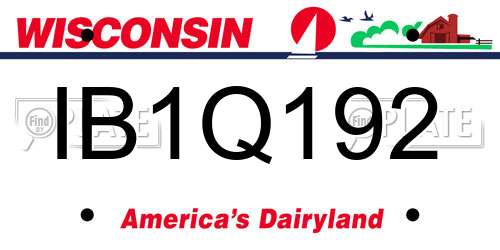 IB1Q192 Wisconsin License Plate