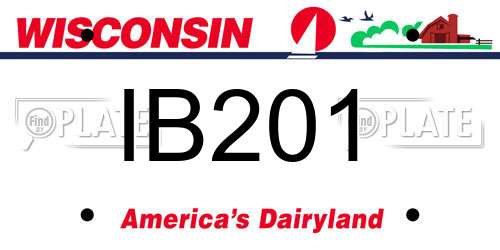 IB201 Wisconsin License Plate