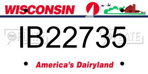 IB22735 Wisconsin License Plate