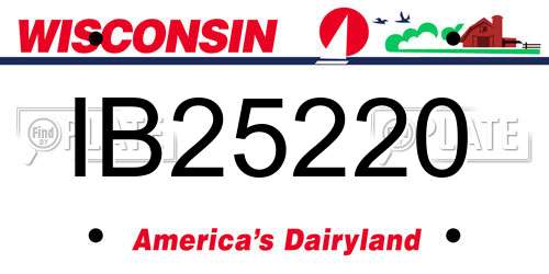 IB25220 Wisconsin License Plate