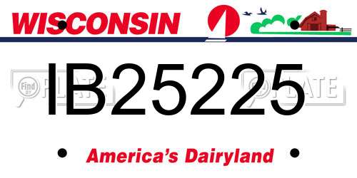 IB25225 Wisconsin License Plate