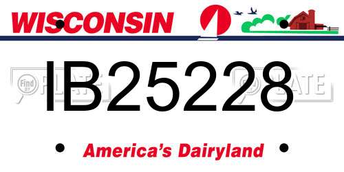 IB25228 Wisconsin License Plate