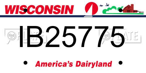 IB25775 Wisconsin License Plate