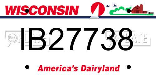 IB27738 Wisconsin License Plate