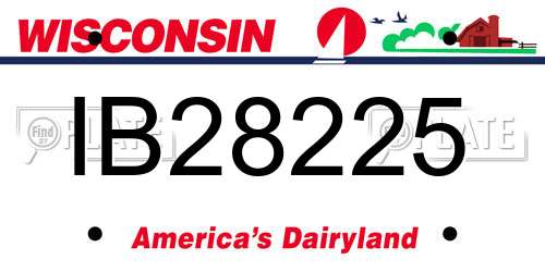 IB28225 Wisconsin License Plate