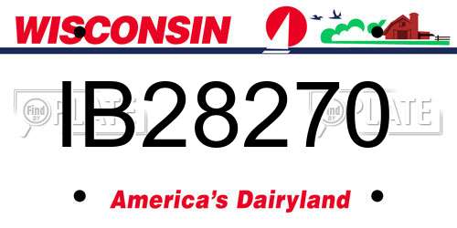 IB28270 Wisconsin License Plate