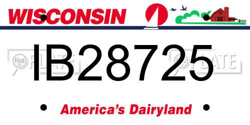 IB28725 Wisconsin License Plate