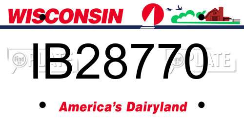 IB28770 Wisconsin License Plate