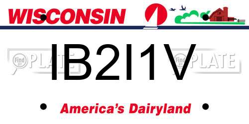 IB2I1V Wisconsin License Plate