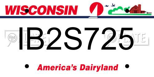 IB2S725 Wisconsin License Plate