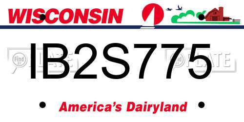 IB2S775 Wisconsin License Plate
