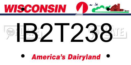 IB2T238 Wisconsin License Plate
