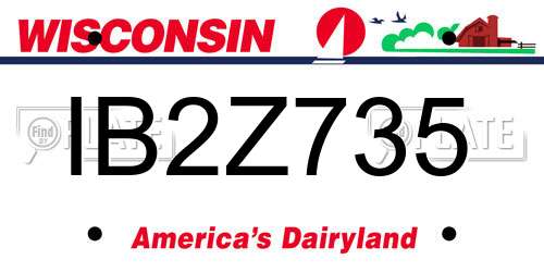IB2Z735 Wisconsin License Plate