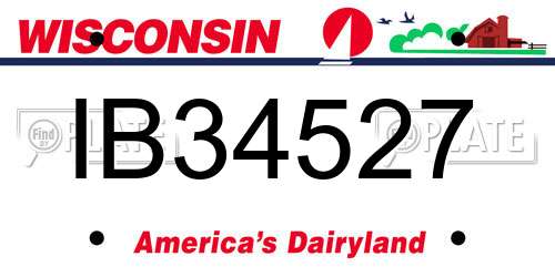 IB34527 Wisconsin License Plate