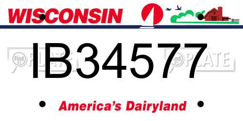 IB34577 Wisconsin License Plate