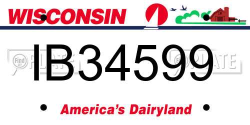 IB34599 Wisconsin License Plate