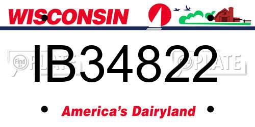 IB34822 Wisconsin License Plate