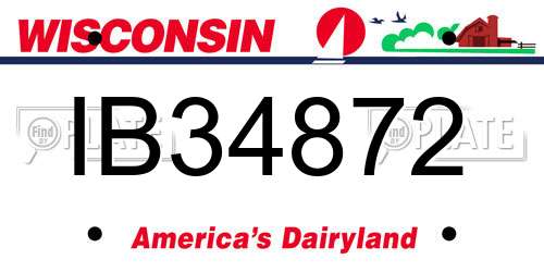 IB34872 Wisconsin License Plate