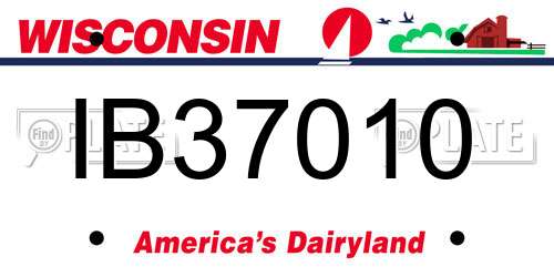 IB37010 Wisconsin License Plate