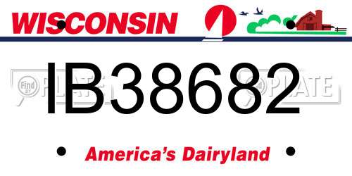 IB38682 Wisconsin License Plate