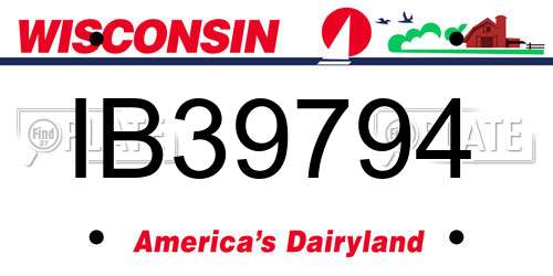 IB39794 Wisconsin License Plate