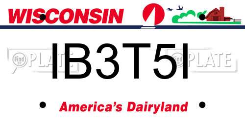 IB3T5I Wisconsin License Plate