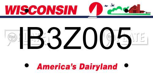 IB3Z005 Wisconsin License Plate