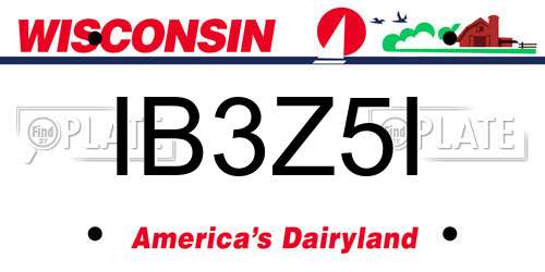 IB3Z5I Wisconsin License Plate